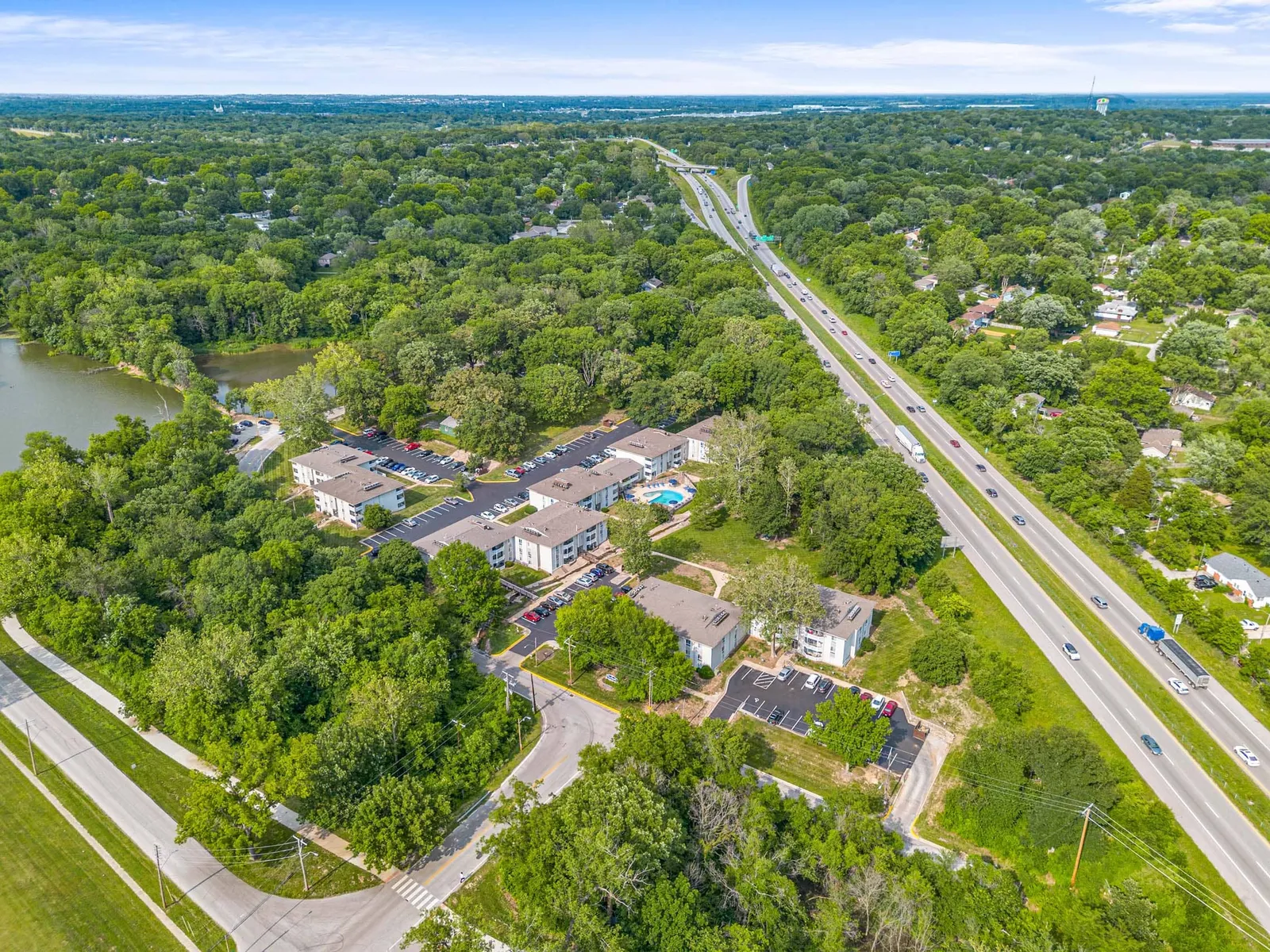 Forest Park Apartments - an aerial view of kansas city mo