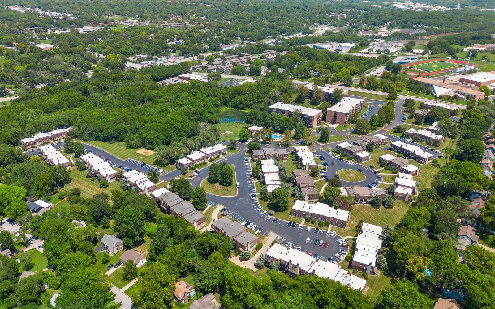 Ridge at Chestnut Apartments - an aerial view of apartment buildings