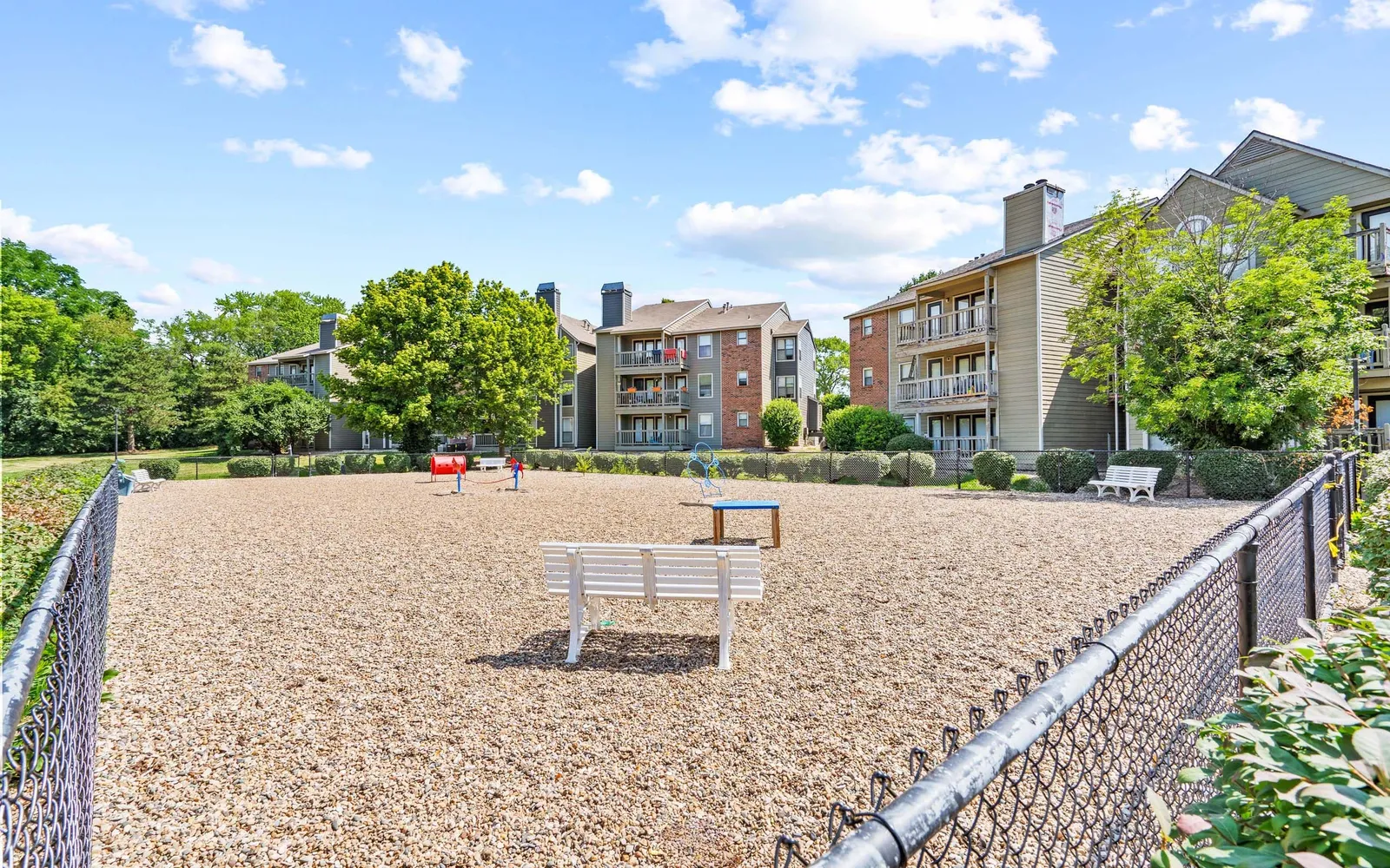 The Retreat at Walnut Creek - a dog park with a bench