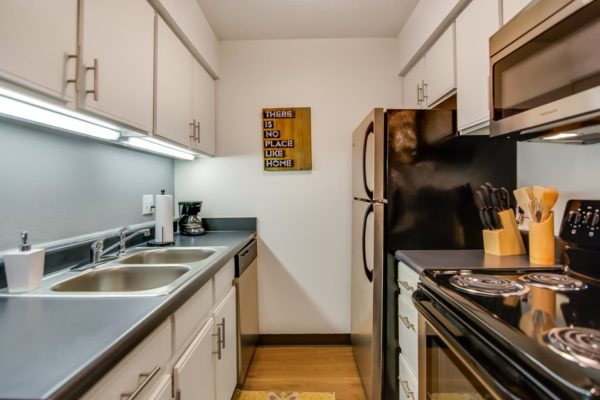 NORI 2 Apartment kitchen with double sink in Kansas City, MO